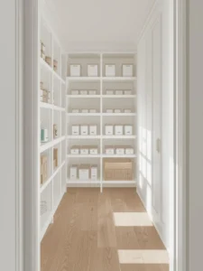 Bright minimalist pantry