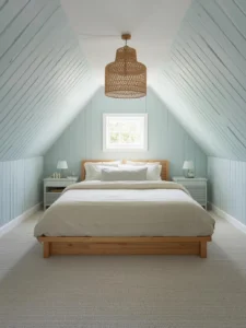 Coastal attic bedroom