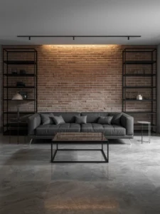 Contemporary industrial apartment living room