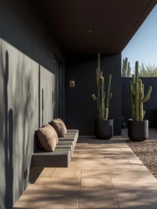 Desert modern covered porch