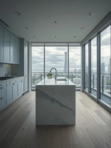 High-rise coastal condo kitchen