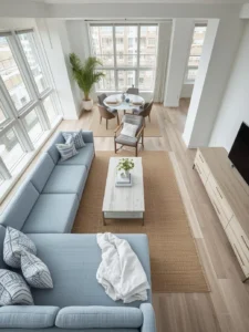 High-rise condo living room