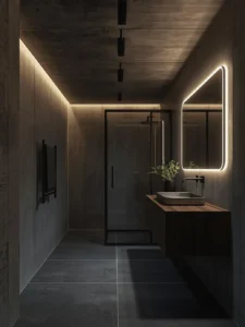 Industrial Loft Basement Bathroom