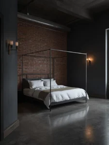 Industrial loft bedroom