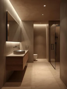 Japandi Basement Bathroom