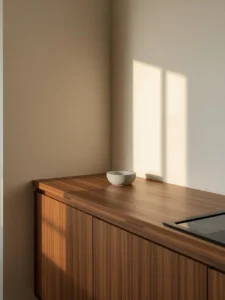 Japandi brownstone kitchen