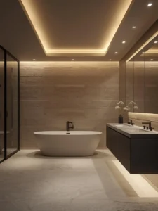 Luxury basement spa bathroom