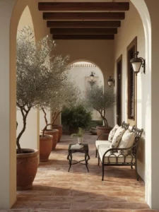 Mediterranean courtyard porch