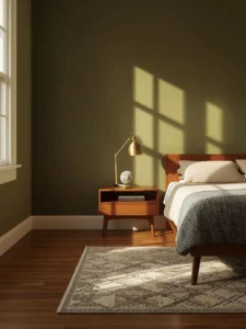 Mid-century apartment guest bedroom