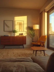 Mid-century apartment living room
