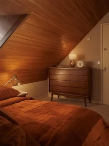 Mid-century attic bedroom