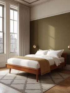 Mid-century brownstone bedroom