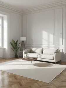 Minimalist light gray living room