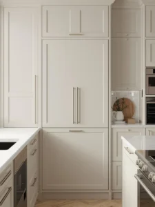 Modern kitchen close-up with minimal cabinet hardware