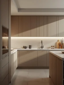 Modern kitchen with flat-front cabinetry