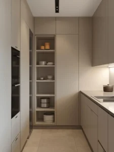 Modern kitchen with seamless integrated storage