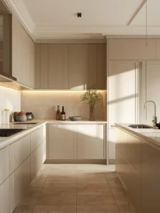 Modern kitchen with warm neutral color palette