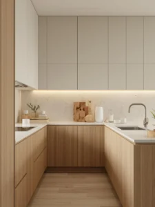 Photorealistic modern kitchen interior