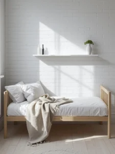 Scandinavian studio apartment guest nook