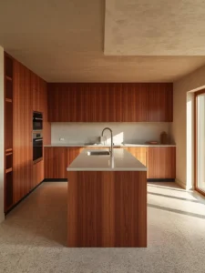 Split-level suburban kitchen