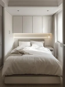 Tiny apartment bedroom