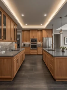 Transitional suburban kitchen