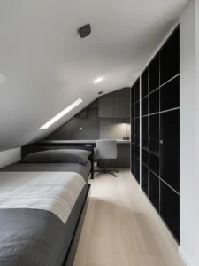 Urban attic studio bedroom