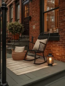 Urban brownstone stoop