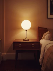 Walnut tapered-leg nightstand