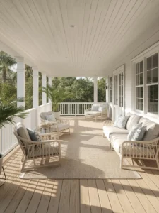 Wide wraparound porch