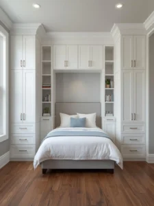 bedroom featuring comprehensive built-in storage