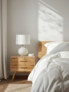 birch wood nightstand