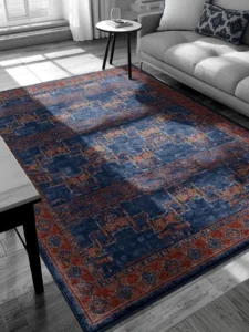 bold patterned area rug