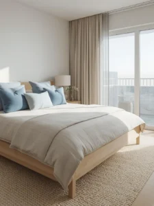 coastal-inspired guest bedroom,