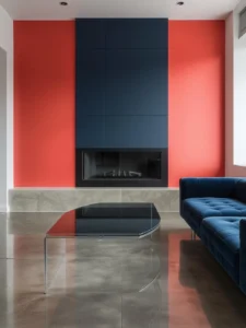 color-block fireplace