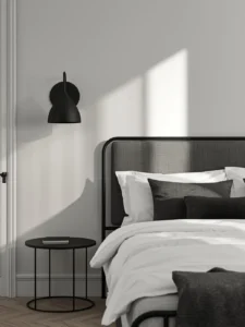 contemporary monochrome guest bedroom