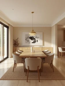 dining room in modern USA home