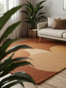 earth-toned area rug