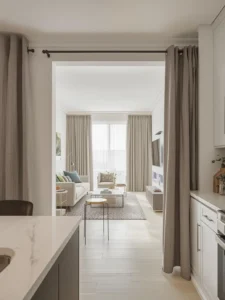 floor-length curtains