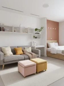 girls bedroom maximizing space with dual-purpose furniture