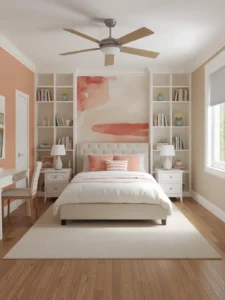 girls bedroom showcasing three walls in warm white