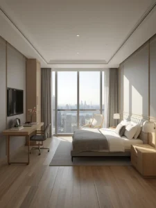 high-rise condo boys bedroom