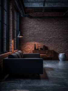 industrial loft living room