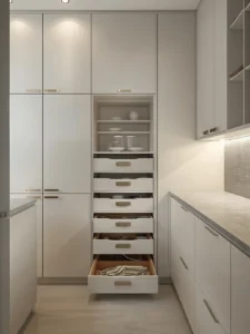 kitchen with concealed pantry