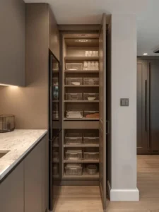 kitchen with slim pull-out pantry