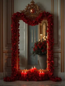 large gold-framed mirror