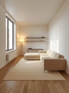 living room interior with zoning layout