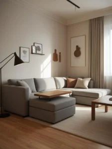 living room with multifunctional furniture