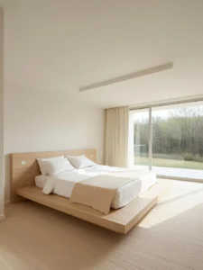 modern primary bedroom in a contemporary house