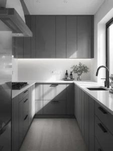 monochrome remodeled kitchen